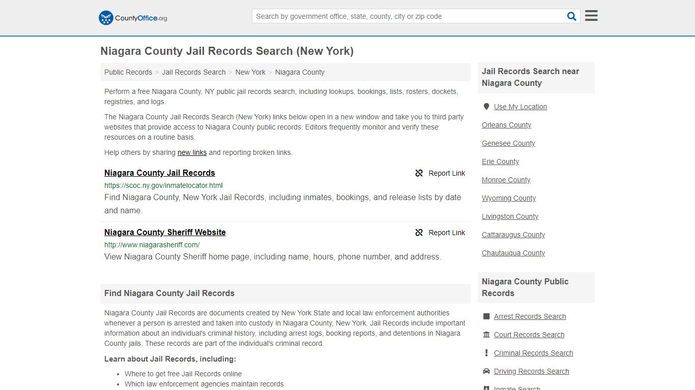 Jail Records Search - Niagara County, NY (Jail Rosters ...